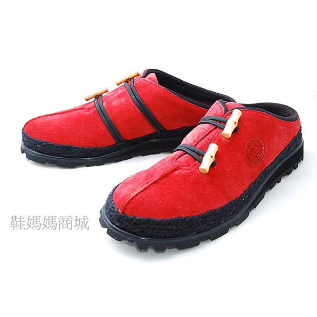 【鞋媽媽】[女]紅色麂皮懶人鞋*日系甜美風*可當涼拖*uh005
