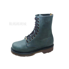 【鞋媽媽】[女小尺碼]真皮AE藍綠色10孔馬丁鞋*鞋帶款*ae112