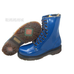 【鞋媽媽】[男女]真皮AE亮藍色10孔馬丁鞋*鞋帶款*ae113