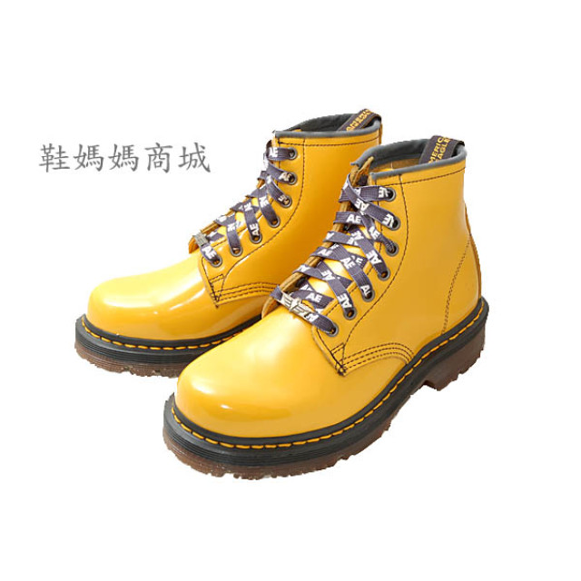 【鞋媽媽】[男女]真皮AE馬丁鞋*7孔短靴*黃褐色*防滑防潑水*ae197